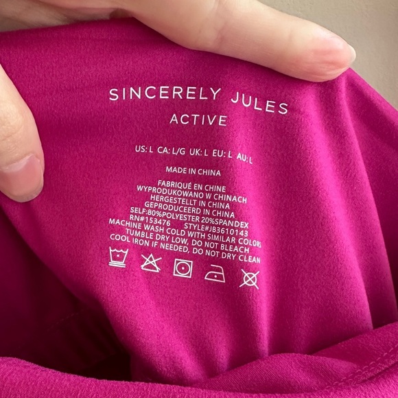 Sincerely Jules Active Sports Bra, Two Tone Magenta, Size Large - Picture 11 of 14